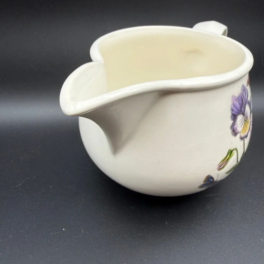 Vintage Portmeirion Botanic Gravy Boat Creamer Pitcher Pansy Large